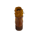 Savoy Combo Ankle Boots with Side Zip Detail - Tan – detail shot