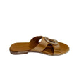 Gia Tan Leather Slide With Gold Accent Detail – side view