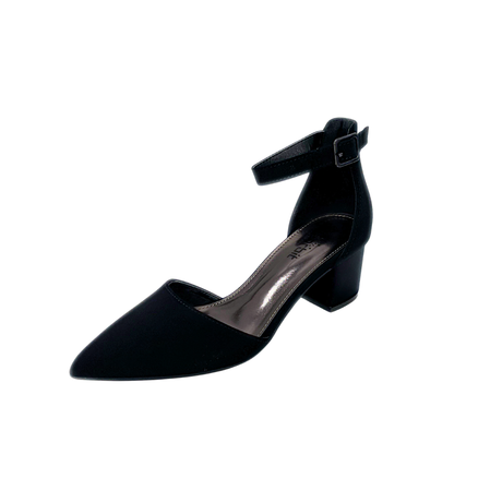 Orbit Pointed Toe Block Heel - Black
