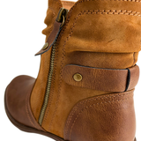 Savoy Combo Ankle Boots with Side Zip Detail - Tan – product image 5