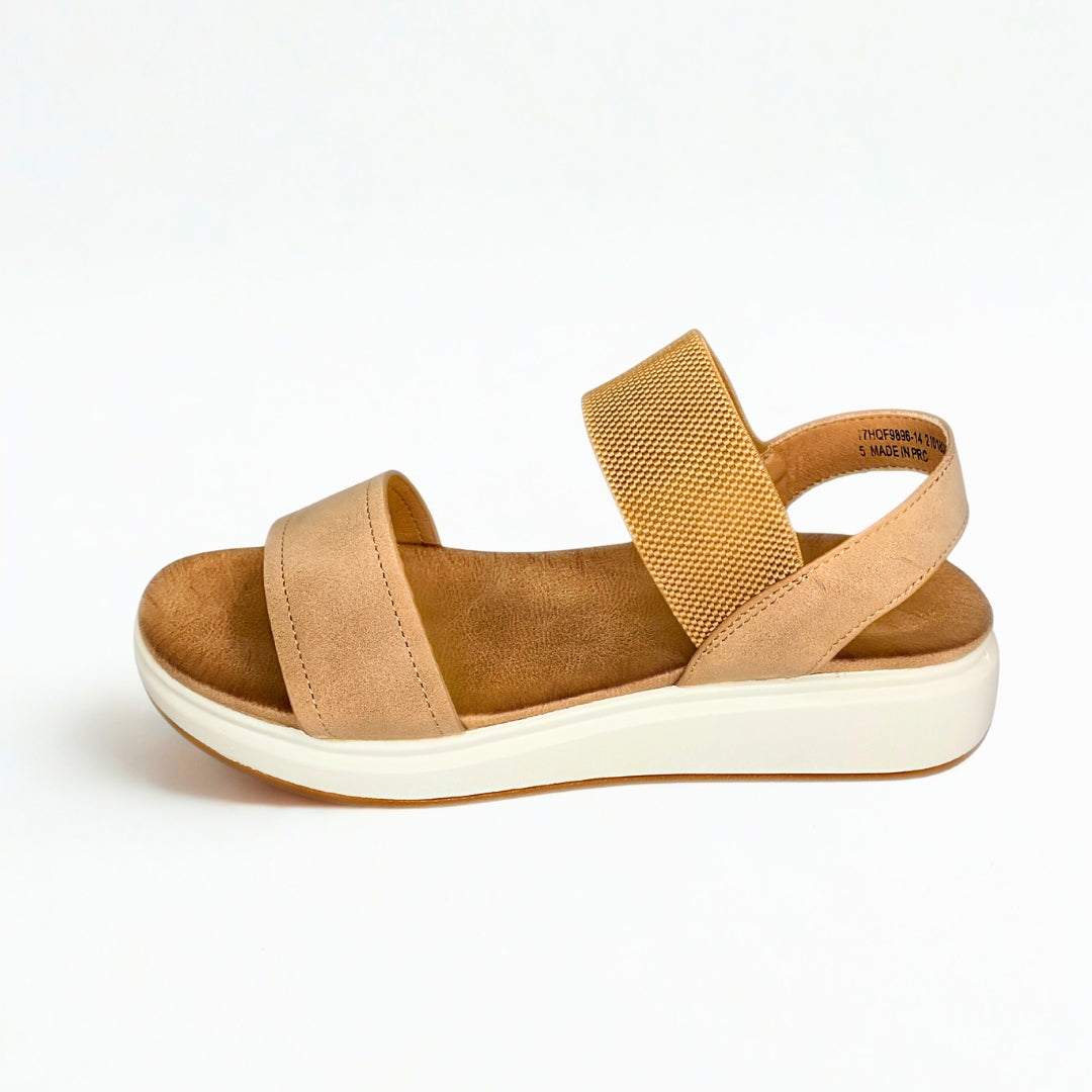 Queue brown DOUBLE STRAP flatform sandal