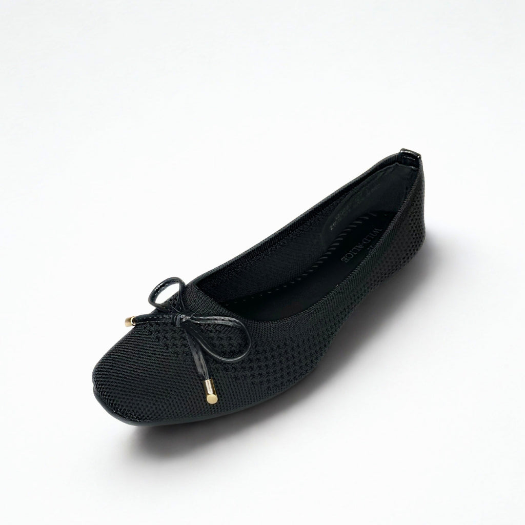 Wild Alice black FABRIC BOW pump