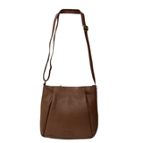 Gia Leather Sleek Crossbody Bag - Dark Brown
