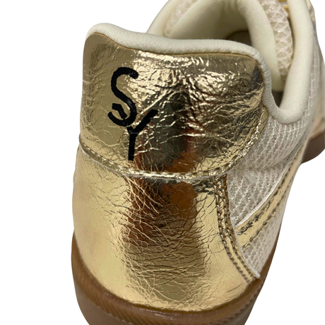 Savoy Retro Lace Up Sneaker - Gold Metallic
