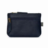 Gia Leather Double Zip Lipstick Purse - Navy