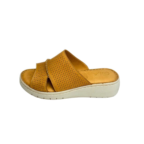 Gia Tan Perforated Flatform Sandal – side view