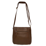 Gia Leather Sleek Crossbody Bag - Dark Brown