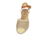 Queue Beige Woven Espadrille Wedge – front view
