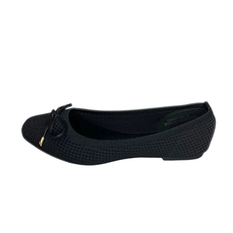 Wild Alice Black Fabric Bow Pump – side view