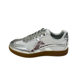Savoy Retro Lace Up Sneaker - Silver Metallic