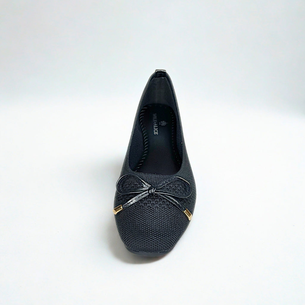 Wild Alice black FABRIC BOW pump