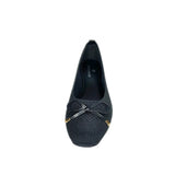 Wild Alice Black Fabric Bow Pump – front view