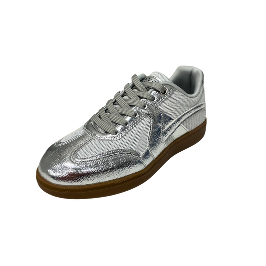 Savoy Retro Lace Up Sneaker - Silver Metallic
