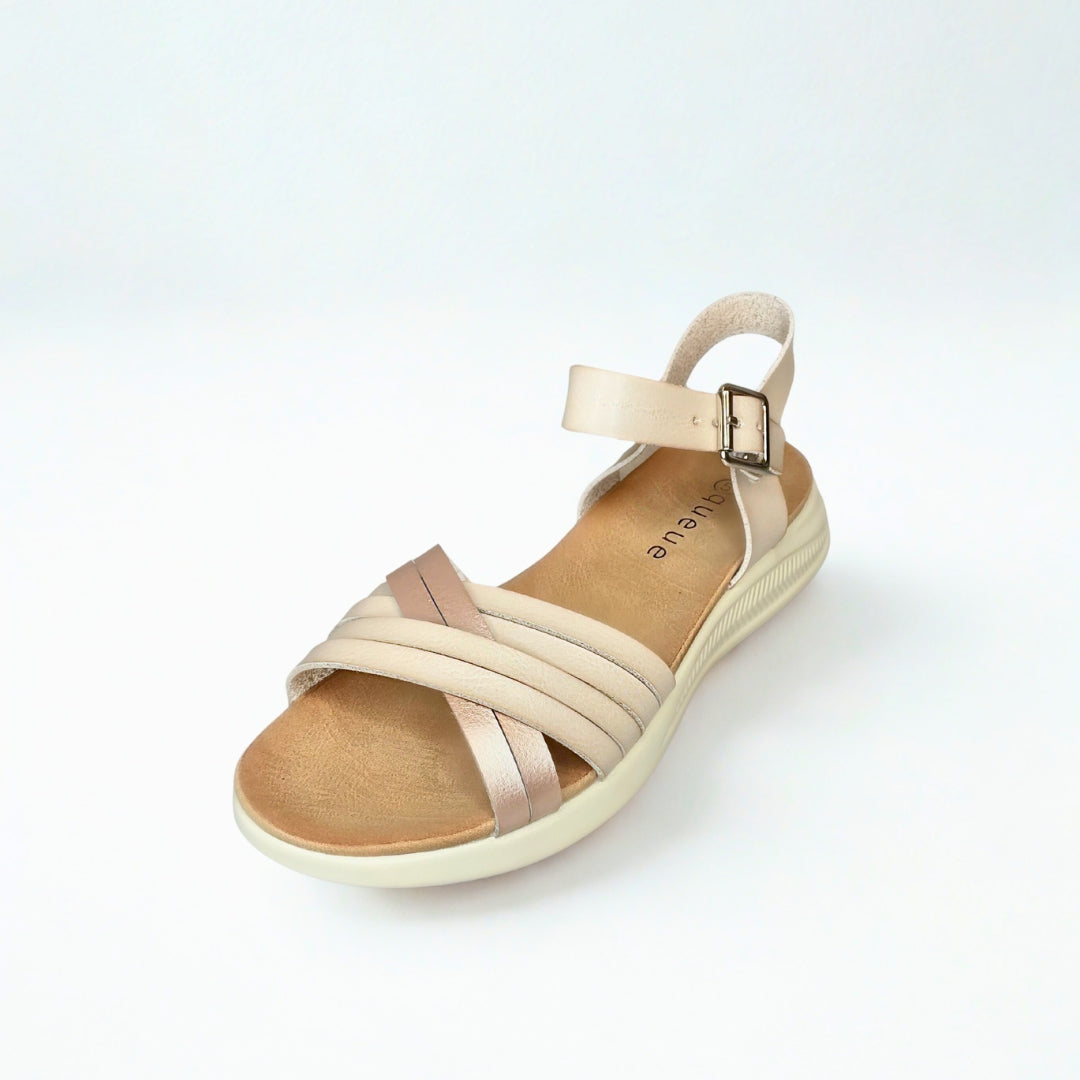 Queue beige CRISS CROSS strappy sandal