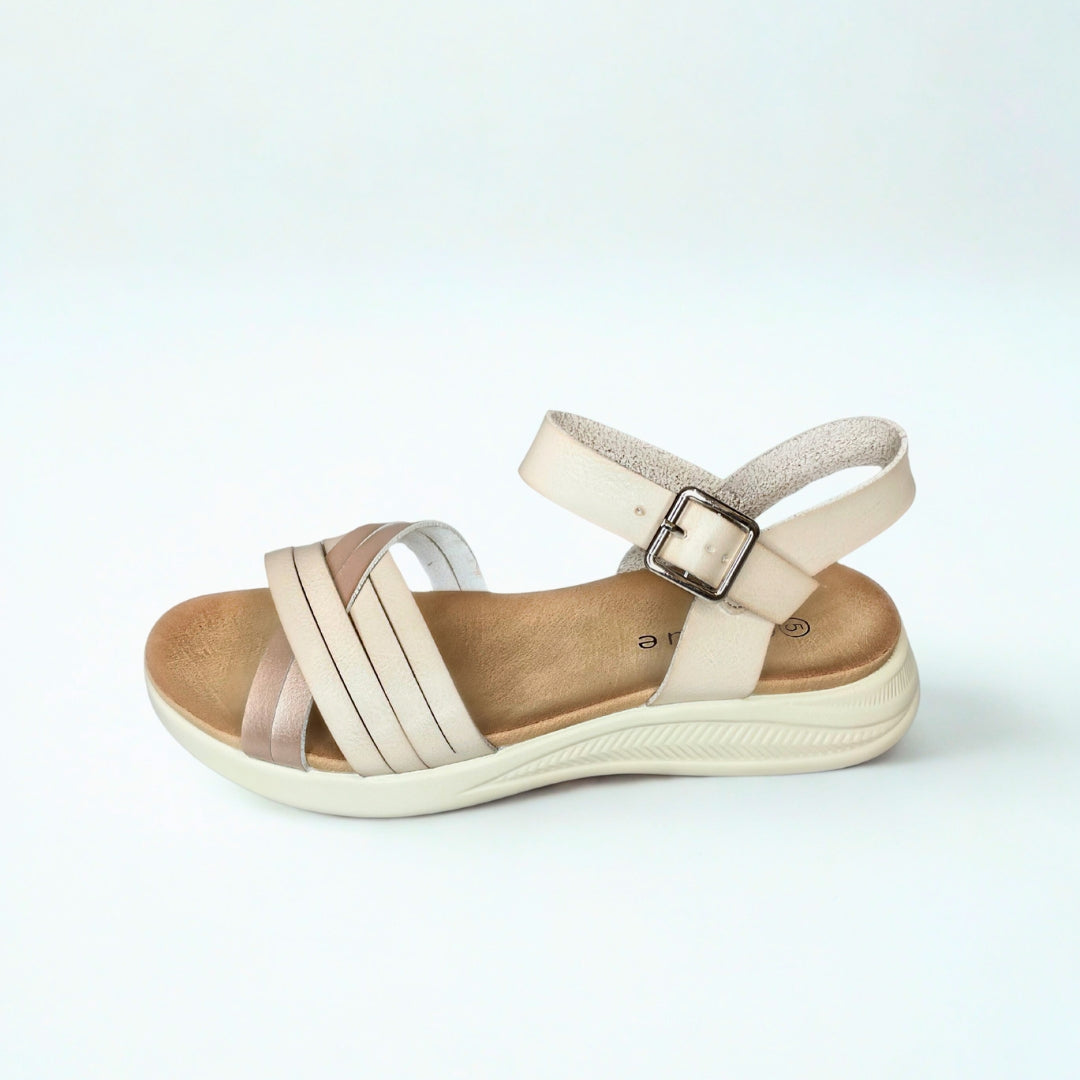 Queue beige CRISS CROSS strappy sandal