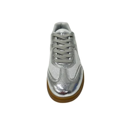 Savoy Retro Lace Up Sneaker - Silver Metallic