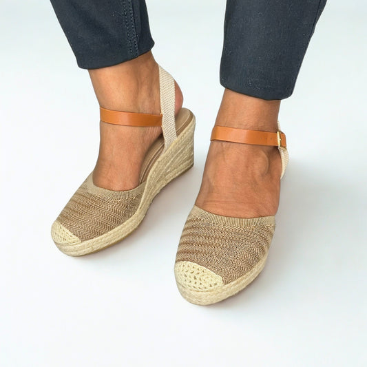 Queue khaki WOVEN espadrille wedge