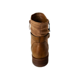 Savoy Combo Ankle Boots with Side Zip Detail - Brown/Taupe – detail shot