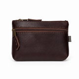 Gia Leather Double Zip Lipstick Purse - Brown
