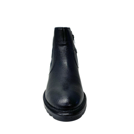 Gia Leather Buckle Ankle Boot - Black
