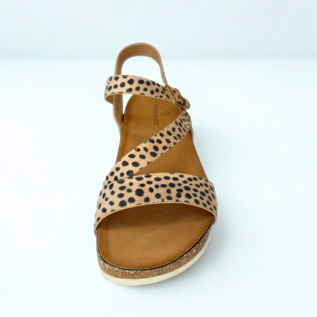 Wild Alice leopard STRAPPY wedge sandal
