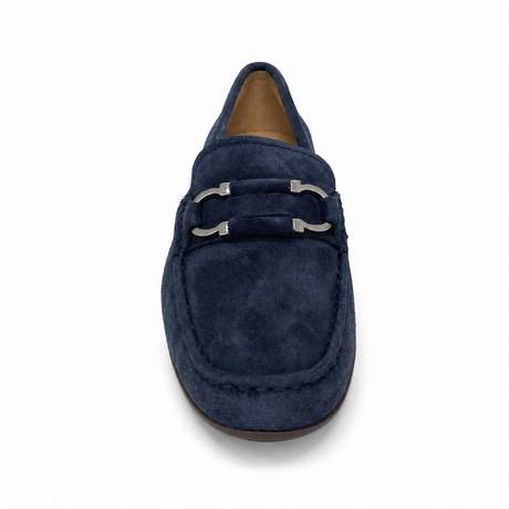 Gia Leather Metal Accent Moccasin - Denim