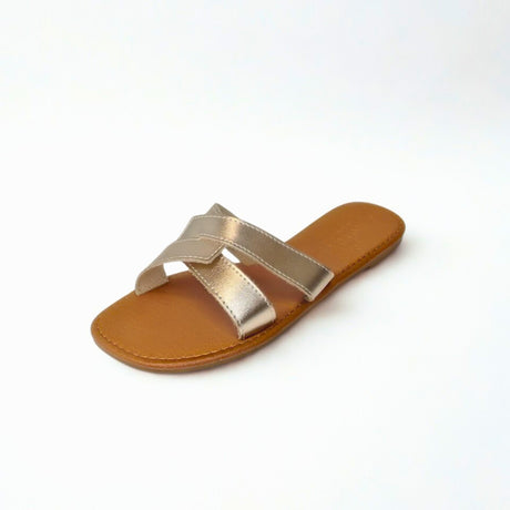 Andreoli Rosegold Leather Intertwined Slide – product image 1