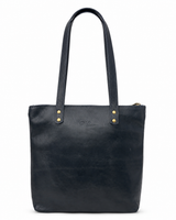 Gia Leather Hannah Tote Bag - Navy