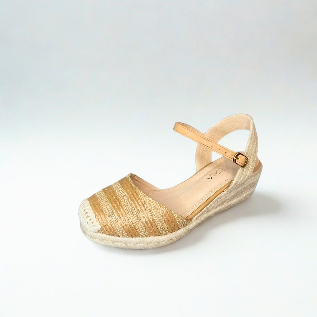 Geena taupe closed toe ESPADRILLE wedge