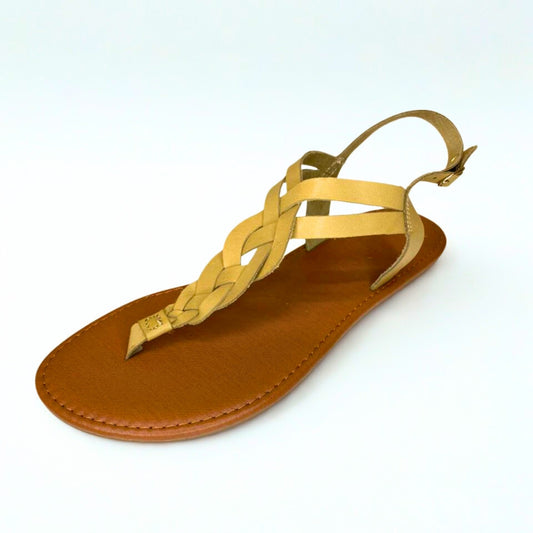 Andreoli stone leather INTERTWINED slingback