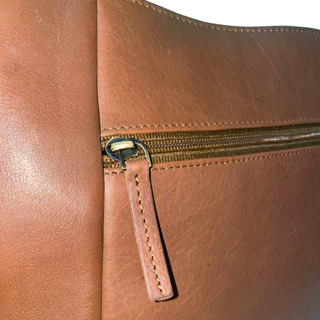 Gia Leather Sleek Crossbody Bag - Dark Brown