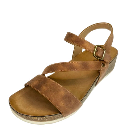 Wild Alice Brown Strappy Wedge Sandal – product image 1