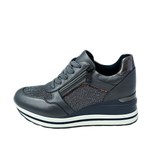 Lace Up Wedge Sneaker - Grey