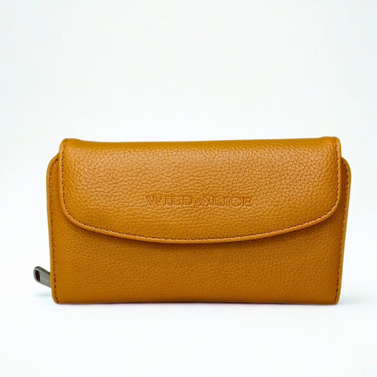 Wild Alice tan FOLD OVER CLIP/ZIP PURSE