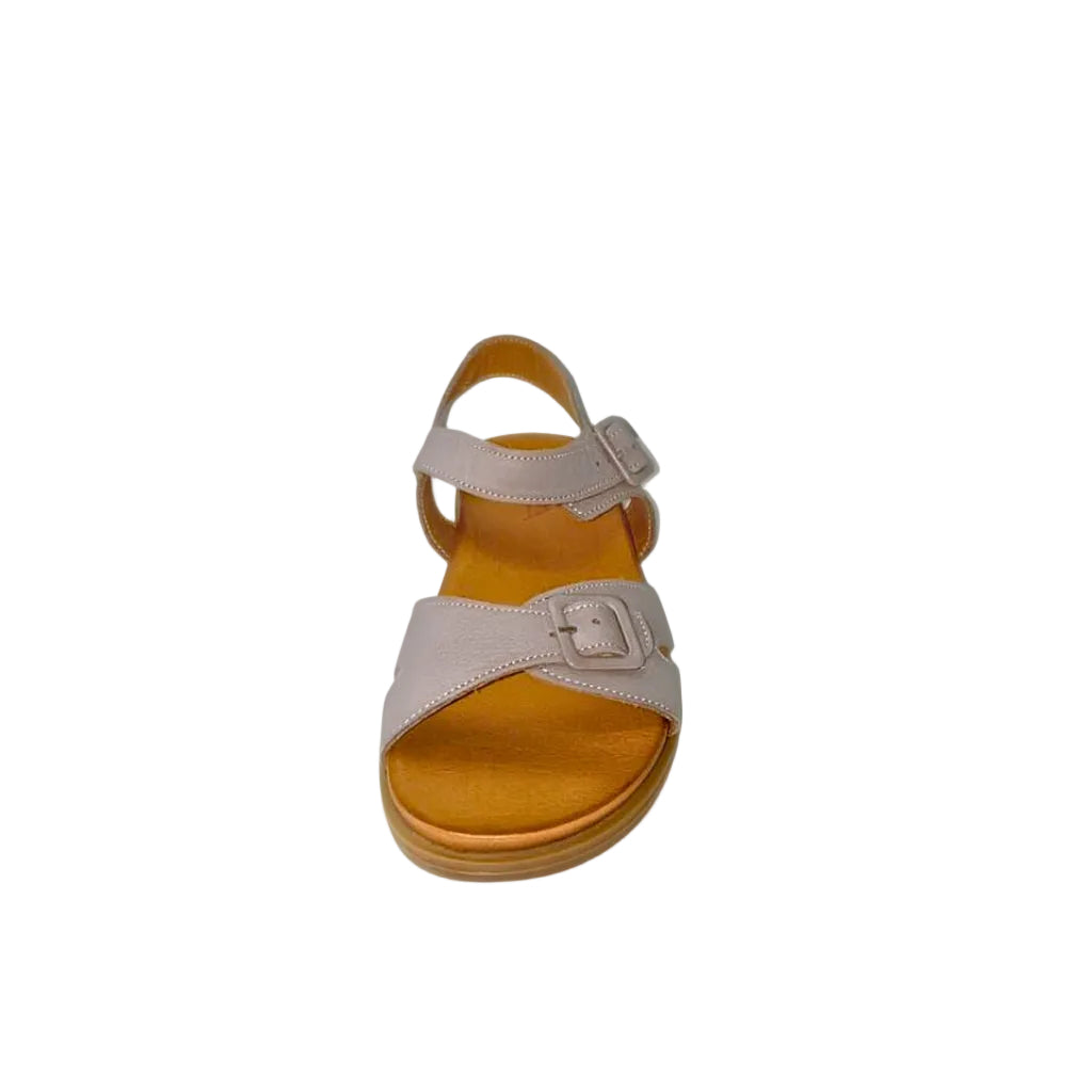 Gia Hat Leather Double Buckle Sandal – front view