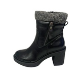 Plum Sock Heel Boot - Black