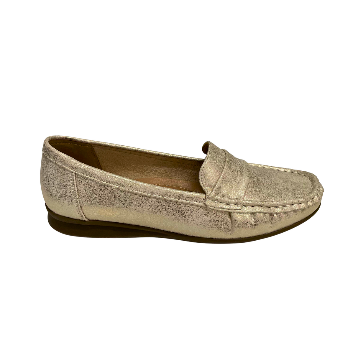 Savoy Slip On Moccasin - Gold Metallic