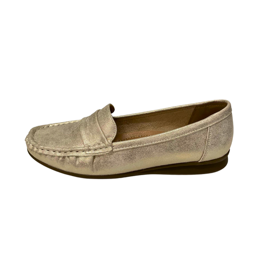 Savoy Slip On Moccasin - Gold Metallic