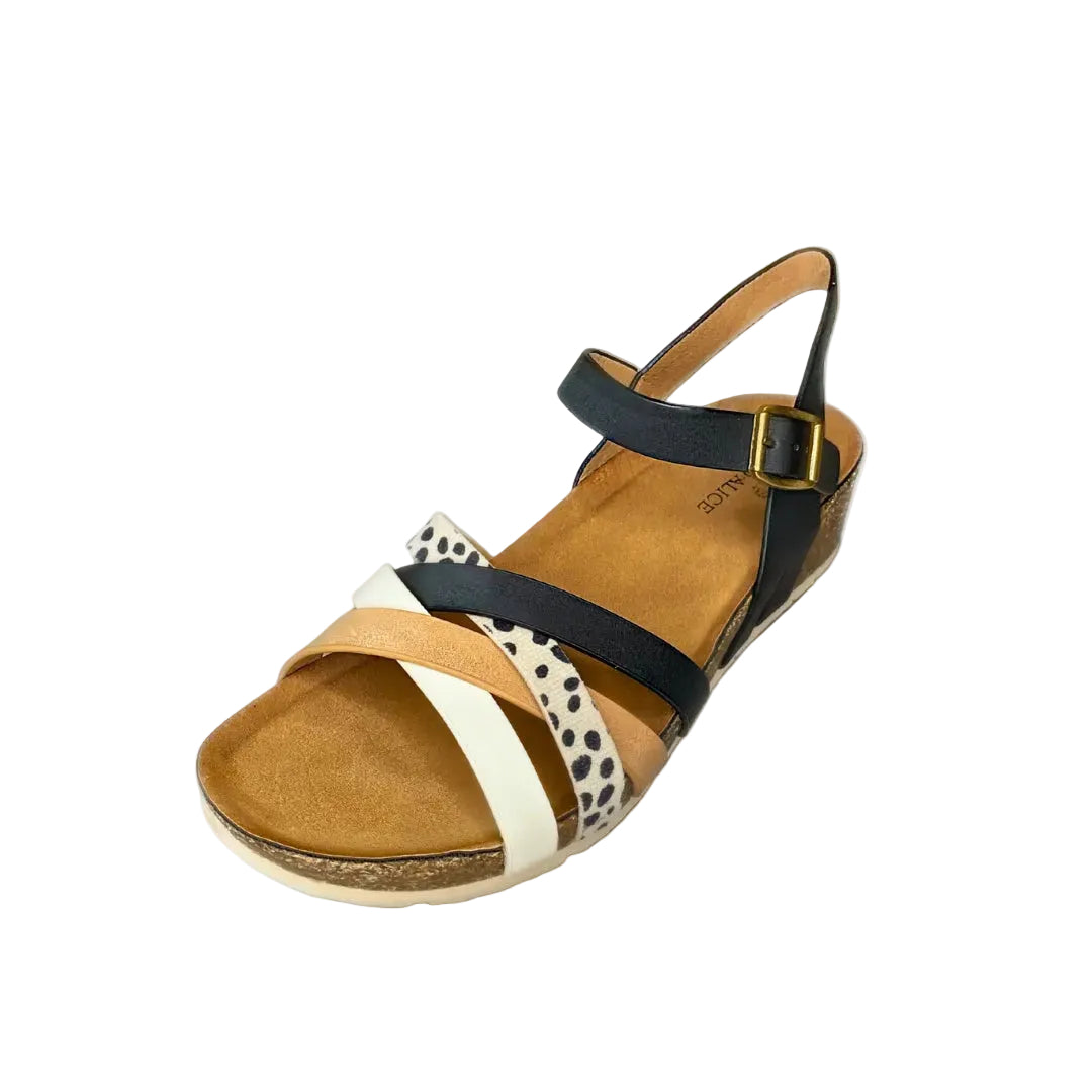 Wild Alice Black Multi Criss Cross Strap Sandal – product image 1