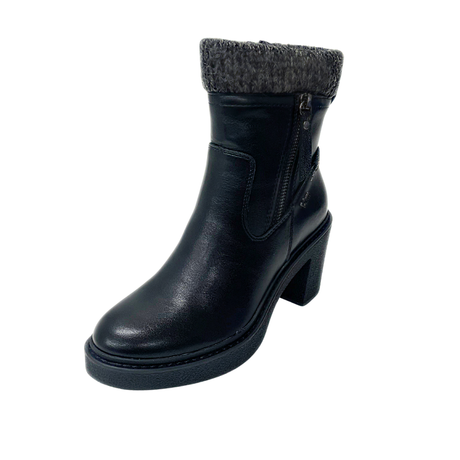 Plum Sock Heel Boot - Black