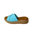 Gia Tiffany Blue Leather Platform Push-in – side view
