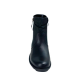 Savoy Combo Ankle Boots with Side Zip Detail - Black – front view
