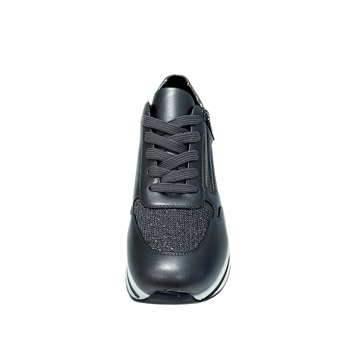 Lace Up Wedge Sneaker - Grey