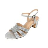 Wild Alice Silver Intertwined Block Heel Sandal – product image 1