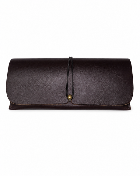 Gia Leather Sunglasses Case - Brown