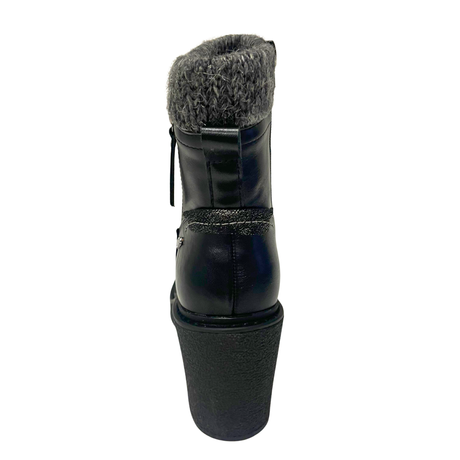 Plum Sock Heel Boot - Black