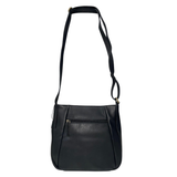 Gia Leather Sleek Crossbody Bag - Black