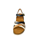 Wild Alice Black Multi Criss Cross Strap Sandal – front view