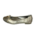 Wild Alice Pewter Metallic Bow Pump – side view