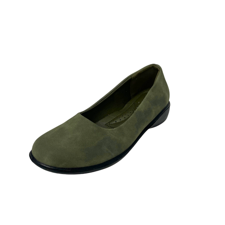Footflex Push In Flats - Olive